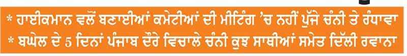 ਧੜੇਬੰਦੀ ਖ਼ਤਮ ਕਰਵਾਉਣ ਪੰਜਾਬ ਆਏ ਭੁਪੇਸ਼ ਬਘੇਲ ਤੋਂ ਚੰਨੀ ਧੜੇ ਨੇ ਬਣਾਈ ਦੂਰੀ 