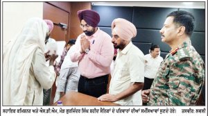 ਸੈਨਿਕਾਂ ਮਸਲਿਆਂ ਦਾ ਹੱਲ ਕਰਨ ਲਈ ਐਸ ਡੀ ਐਮ ਪੱਧਰ ’ਤੇ ਵੀ ਕੀਤੀ ਜਾਵੇਗੀ ਬੈਠਕ-ਸਹਾਇਕ ਕਮਿਸ਼ਨਰ
