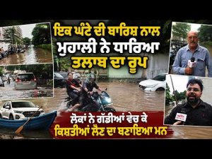 ਇਕ ਘੰਟੇ ਦੀ ਬਾਰਿਸ਼ ਨਾਲ Mohali ਨੇ ਧਾਰਿਆ ਤਲਾਬ ਦਾ ਰੂਪ 
ਲੋਕਾਂ ਨੇ ਗੱਡੀਆਂ ਵੇਚ ਕੇ ਕਿਸ਼ਤੀਆਂ ਲੈਣ ਦਾ ਬਣਾਇਆ ਮਨ
