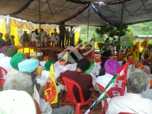 ਸੰਯੁਕਤ ਕਿਸਾਨ ਮੋਰਚੇ ਵਲੋਂ 1 ਤੋਂ 7 ਸਤੰਬਰ ਤੱਕ ਲਗਾਏ ਜਾ ਰਹੇ ਧਰਨੇ ਦੀ ਸਟੇਜ ਸ਼ੁਰੂ