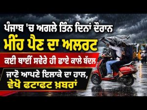 ਪੰਜਾਬ 'ਚ ਅਗਲੇ ਤਿੰਨ ਦਿਨਾਂ ਦੌਰਾਨ ਮੀਂਹ ਪੈਣ ਦਾ ਅਲਰਟ