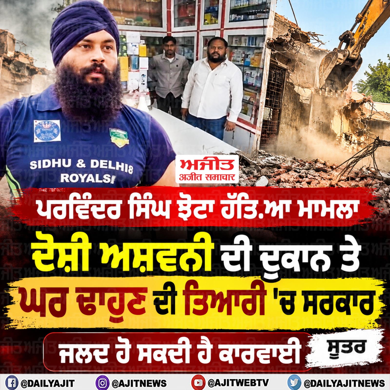 ਪਰਵਿੰਦਰ ਝੋਟੇ ਦੇ ਹੱਤਿਆਕਾਂਡ ਦੇ ਦੋਸ਼ੀ ਅਸ਼ਵਨੀ ’ਤੇ ਕਾਰਵਾਈ ਦੀ ਤਿਆਰੀ ’ਚ ਸਰਕਾਰ