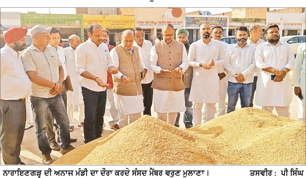 ਸੰਸਦ ਮੈਂਬਰ ਵਰੁਣ ਮੁਲਾਣਾ ਵਲੋਂ
ਨਾਰਾਇਣਗੜ੍ਹ ਅਨਾਜ ਮੰਡੀ ਦਾ ਦੌਰਾ
