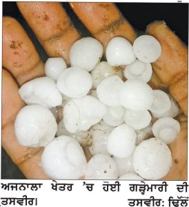 ਅਜਨਾਲਾ ਦੇ ਨੇੜਲੇ ਪਿੰਡਾਂ ਵਿੱਚ ਬੇਮੌਸਮੀ ਤੇਜ਼ ਬਾਰਿਸ਼ ਤੇ ਗੜ੍ਹੇਮਾਰੀ, ਕਿਸਾਨਾਂ ਦੀਆਂ ਮੁਸ਼ਕਿਲਾਂ ਵਧੀਆਂ