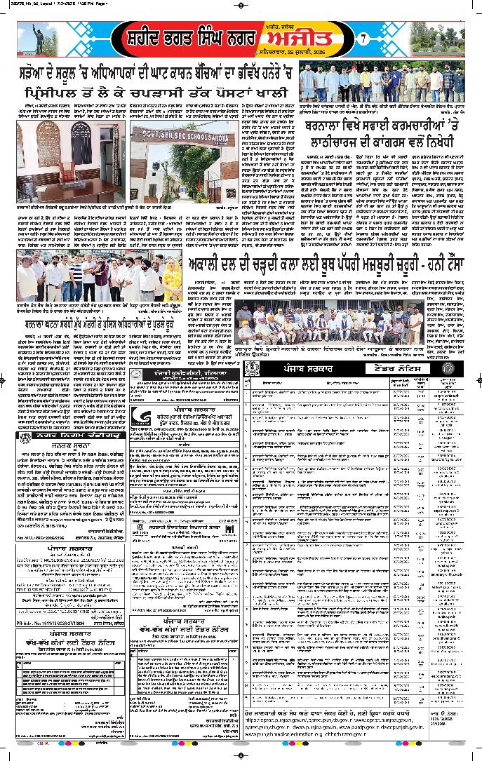 ਸ਼ਹੀਦ ਭਗਤ ਸਿੰਘ ਨਗਰ / ਬੰਗਾ - 7